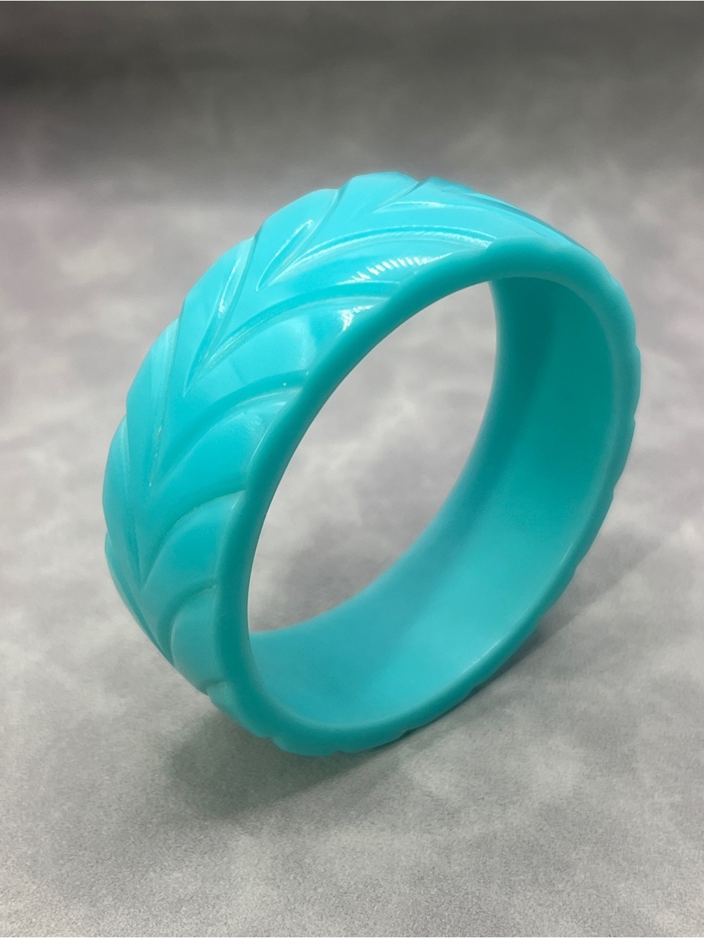 Chunky Bangle Carved Plastic Resin Bracelet